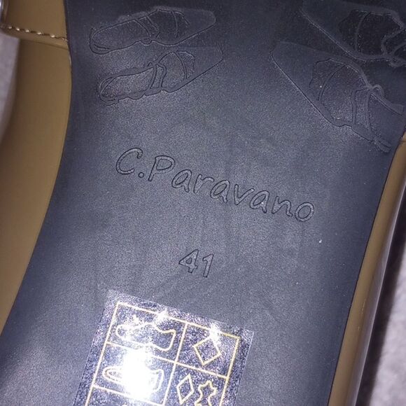 C.Paravano Chocolate Patent Leather Mary Jane Ballet Flats Size 41 (US10.5) NWOT - Picture 9 of 9